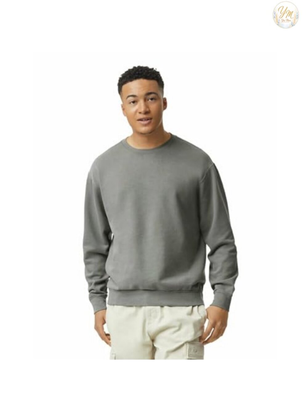 Unisex Adult Lightweight Cotton Crewneck Sweatshirt Relaxed Fit Long Sleeve